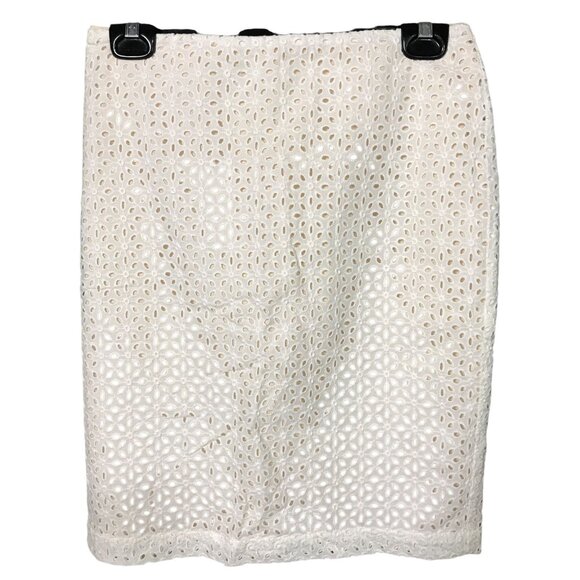 Talbots Nude with White eyelet overlay‎ Pencil Skirt - Picture 1 of 4